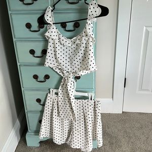 Two piece polka dot set